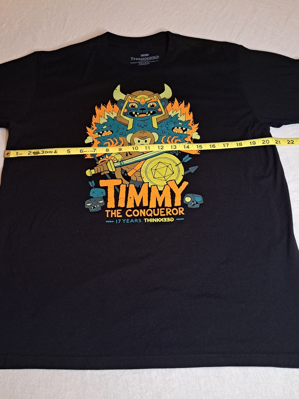 Timmy The Conqueror 17th Year Anniversary Graphic Black T-Shirt Size Large Used
